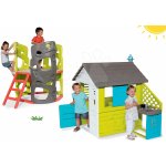 Smoby set domeček Pretty Blue a prolézačka Multi Activity Tower 810703-4 – Zboží Dáma