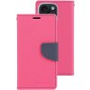 Pouzdro a kryt na mobilní telefon Apple Mercury na iPhone 15 - Mercury, Fancy Diary HotPink/Navy