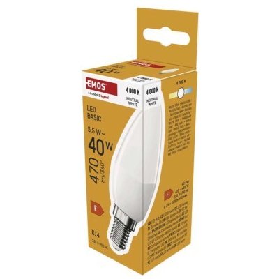 Emos LED žárovka Basic svíčka E14 5,5 W (40 W) 470 lm neutrální bílá – Zboží Živě