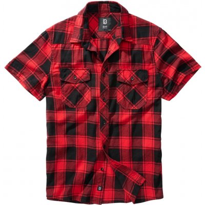 Brandit košile Checkshirt Halfsleeve červená černá