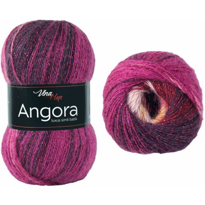 Vlna-hep Angora luxus simli batik - vlna, mohér, akryl a metalické vlákno Angora luxus simli batik: Melír 5723 – Zboží Mobilmania