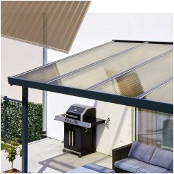 Gutta Terrassendach Premium 7,12 x 4,06 antracit / bronz akrylát 16 mm