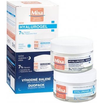 Mixa Hyalurogel Light hydratační krém na obličej 50 ml + Mixa Hyalurogel Night noční krém 50 ml dárková sada