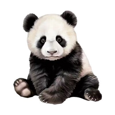 Nažehlovací obrázek - sedící panda (dva rozměry), Velikost: Velká – Zboží Dáma