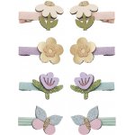 MIMI & LULA Sponky do vlasů Flower garden mini clips – set 8 ks, fialová barva, kov, textil – Zboží Mobilmania