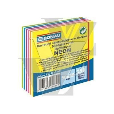 Samolepící bloček kostka neonové a pastelové 50x50mm 250ks, Donau Biella – Hledejceny.cz