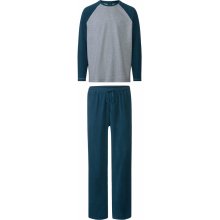 Llivergy pánské pyžamo dlouhé tyrkysovo šedé