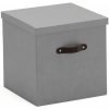 Úložný box AJ Produkty Úložná krabice Tidy, 315x315x315 mm, šedá s koženými úchytkami