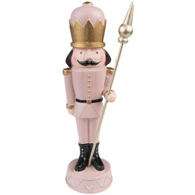 Clayre & Eef Růžová vánoční dekorace soška Louskáček - 5*5*17 cm – Hledejceny.cz
