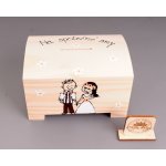 Pokladnička dřevo truhla věneček s copem – Zboží Dáma