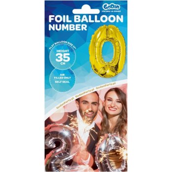 Balónek fóliový 35 cm '0' zlatý