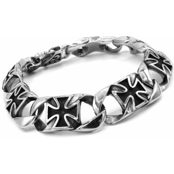 Steel Jewelry náramek masivní maltézský kříž z chirurgické oceli NR230901