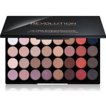 Makeup Revolution Flawless Matte 2 paleta očních stínů se zrcátkem 32 Ultra Professional Eyeshadows 20 g