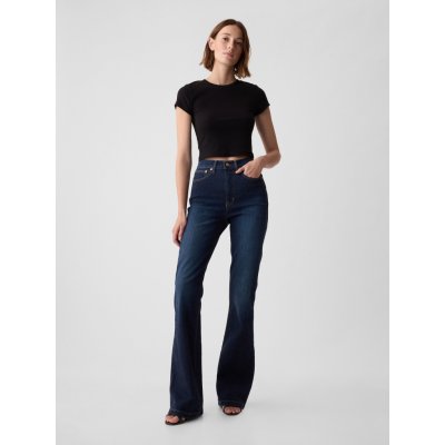 GAP Džíny flare High Rise '70s Tmavě modré – Zbozi.Blesk.cz