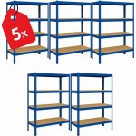 Vyprodej-Regalu.cz Regál 1500 x 700 x 300 mm lakovaný 4 police modrý 5 ks – Hledejceny.cz