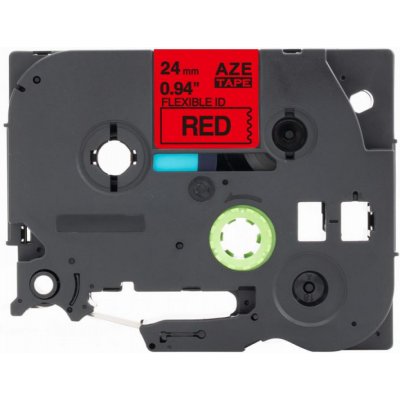 Kompatibilní páska s Brother TZ-FX451 / TZe-FX451, 24mm x 8m, flexi, černý tisk / červený – Hledejceny.cz