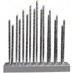 M.A.T. GROUP Svícen vánoční 17 svíček LED,teplá BÍ,Al+ABS STŘ,28,5x26x5,7cm,3xAA baterie – Hledejceny.cz