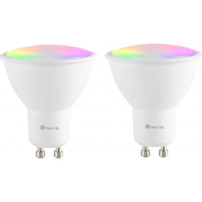 NGS technology NGS Wi-Fi chytrá LED žárovka / 5W/ GU10/ 460lm/ 2100K- 6500K & RGB full color/ 2x pack – Zboží Živě