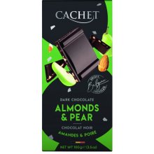 Cachet hořká čokoláda 57% s kousky hrušky a mandlí 100 g
