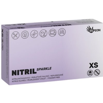 Espeon Nitril Sparkle Powder Free Gloves Pearlscent Violet 100 ks – Hledejceny.cz