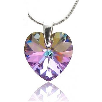 Swarovski Stříbrný náhrdelník fialové srdce 32020.5 Vitrail Light