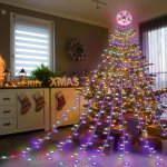 SWANEW LED osvětlení vánočního stromu narozeniny vánoční strom plášť Vánoce 8 režimů RGB – Zbozi.Blesk.cz