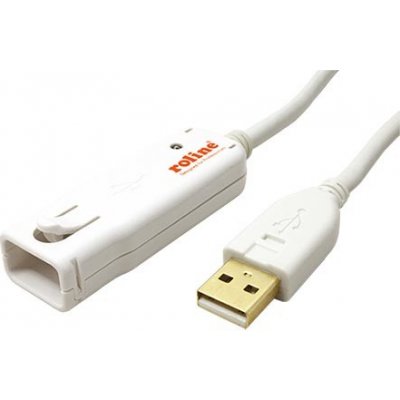 Roline 12.04.1086 USB 2.0 aktivní prodlužovací , 12m, bílý – Zbozi.Blesk.cz