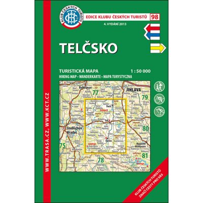 KČT 98 Telčsko 1:50 000 turistická mapa – Zbozi.Blesk.cz