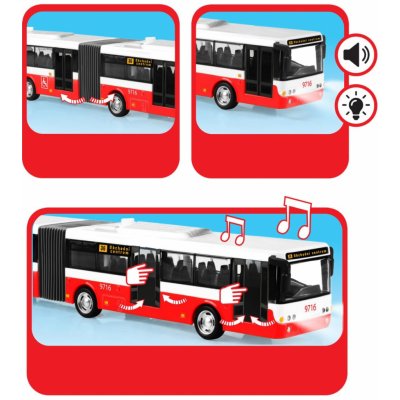 Rappa Kloubový autobus který hlásí zastávky česky 36 cm modrý – Zboží Dáma