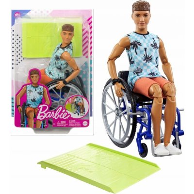 Barbie Model Ken na invalidním vozíku v modrém kostkovaném tílku 195 – Zboží Mobilmania