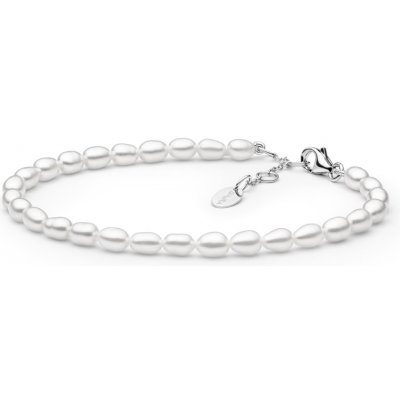 Gaura Pearls perlový náramek Tália stříbro říční perla FCW355-B bílá