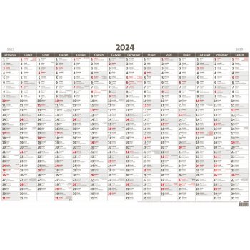 Plánovací roční mapa A1 bezobrázková nástěnný 2024