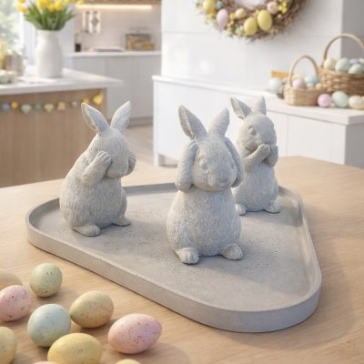 Obeton Velikonoční zajíčci z betonu designová sada 3ks – Zbozi.Blesk.cz