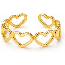 Sarines Prsten se srdíčky ve zlatém tónu S1410