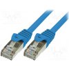 síťový kabel Logilink CP1016S Patch, F/UTP, 5e, lanko, CCA, PVC, 0,25m, modrý