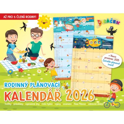 Dráčkův nástěnný rodinný plánovací 2026 – Zboží Dáma