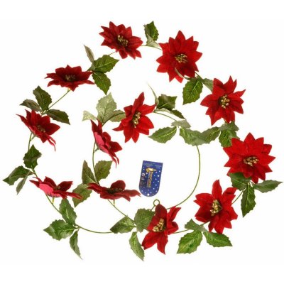 EverGreen Girlanda s růžemi pr. 10 cm délka 180 cm červená – Hledejceny.cz