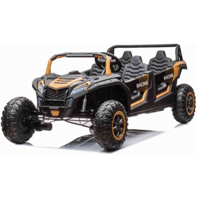 Mamido elektrické autíčko Buggy UTV čtyřmístné 24V nafukovací kola zlatá – Zboží Dáma