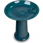 Esschert Design Koupel pro ptáčky ELEGANT na noze podstavci 42x47cm modrá glazura – Zboží Dáma