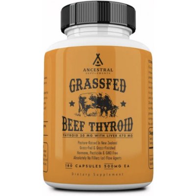 Ancestral Supplements, Grass-fed Thyroid, hovězí štítná žláza, 180 kapslí