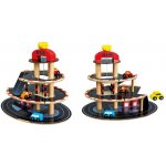 Bino Parkoviště dřevěné s výtahem 4 autíčka – Zboží Mobilmania