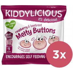 KIDDYLICIOUS Knoflíčky ovocno-zeleninové Malina s řepou 5 x 6 g