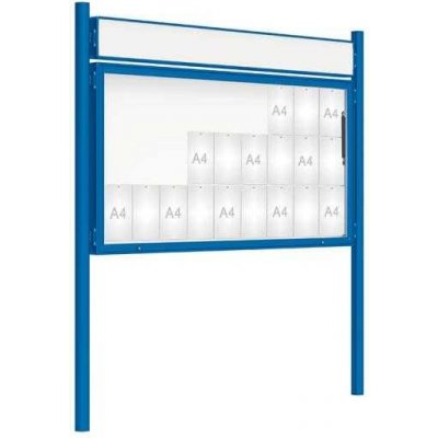 PROCITY Venkovní vitrína model 2000 27x A4, modrá, včetně sloupků a záhlaví | Zboží Auto