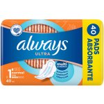 Always Ultra Hygienické Vložky Normal V1 S Křidélky 40 ks – Hledejceny.cz