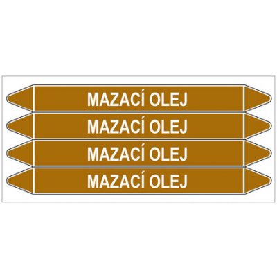 Značení potrubí, mazací olej,4 ks, 250 × 26 mm – Zboží Mobilmania