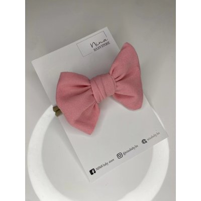 Nina Baby Čelenka s gumičkou a růžovou mašlí – Zboží Dáma