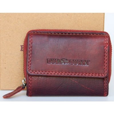 Luxusní tmavě červená maličká kožená peněženka Bull Burry s kapsičkou na drobné HMT – Zboží Mobilmania