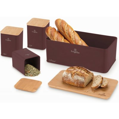 BERLINGERHAUS Chlebník a sada dóz na potraviny 4 ks Leonardo Collection BH-8900 – Sleviste.cz