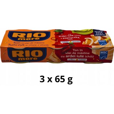 Rio Mare Tuňák v olivovém oleji s chilli papričkou 3 x 65 g – Hledejceny.cz