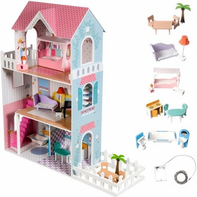 Derrson Dřevěný domeček pro panenky XXL 123 cm – Zboží Dáma